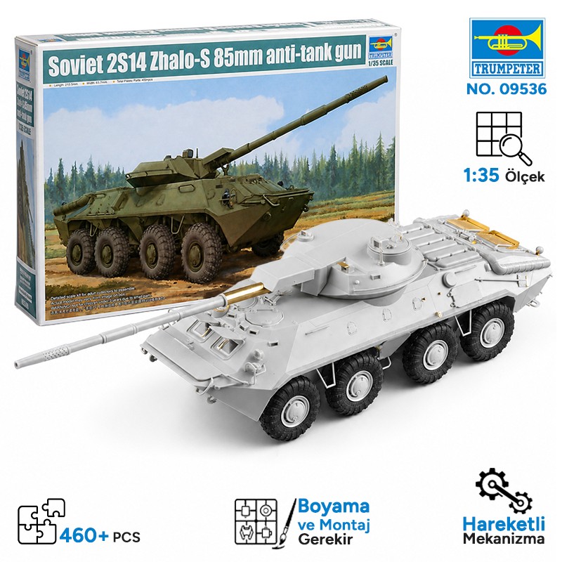 Trumpeter 09536 Soviet 2S14 Zhalo-S 85mm anti-tank gun Maket Model Kit