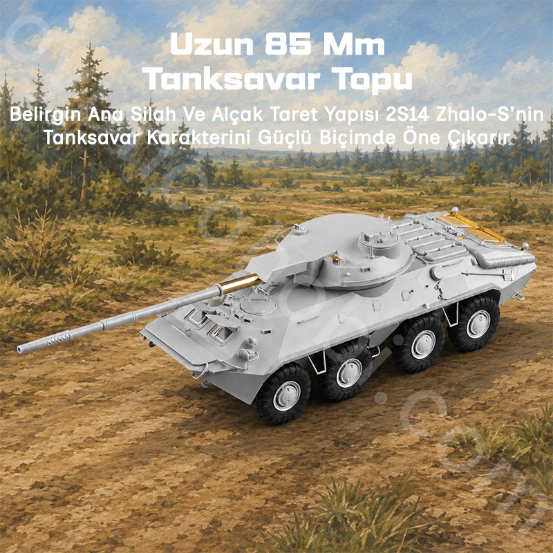 Trumpeter 09536 Soviet 2S14 Zhalo-S 85mm anti-tank gun Maket Model Kit
