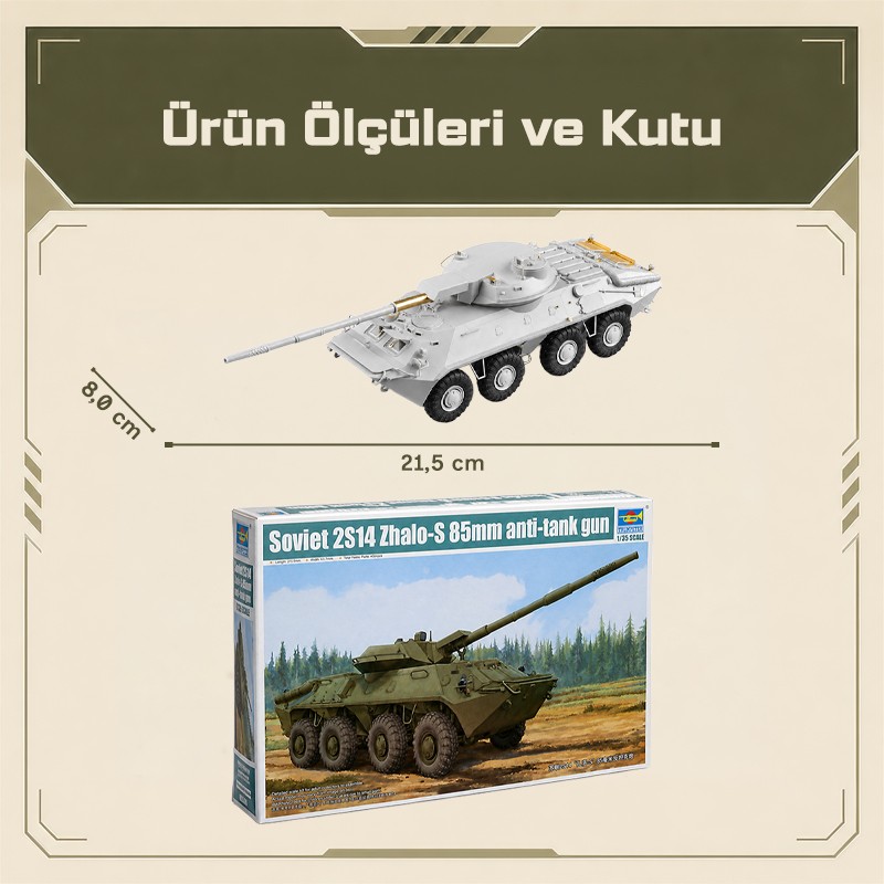 Trumpeter 09536 Soviet 2S14 Zhalo-S 85mm anti-tank gun Maket Model Kit