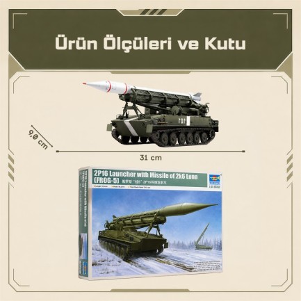 Trumpeter 09545 2P16 Launcher with Missile of 2k6 Luna (FROG-5) Maket Model Kit - Thumbnail