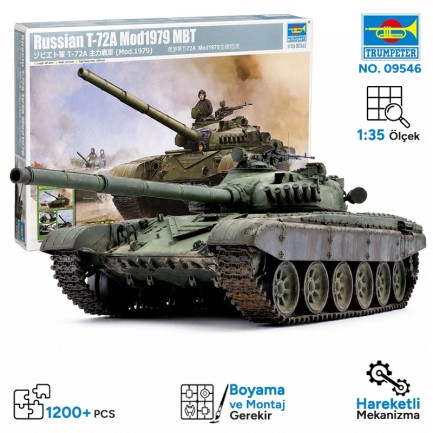 Trumpeter - Trumpeter 09546 Russian T-72A Mod1979 MBT Maket Model Kit