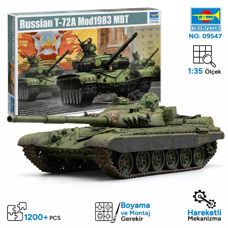 Trumpeter 09547 Russian T-72A Mod1983 MBT Maket Model Kit