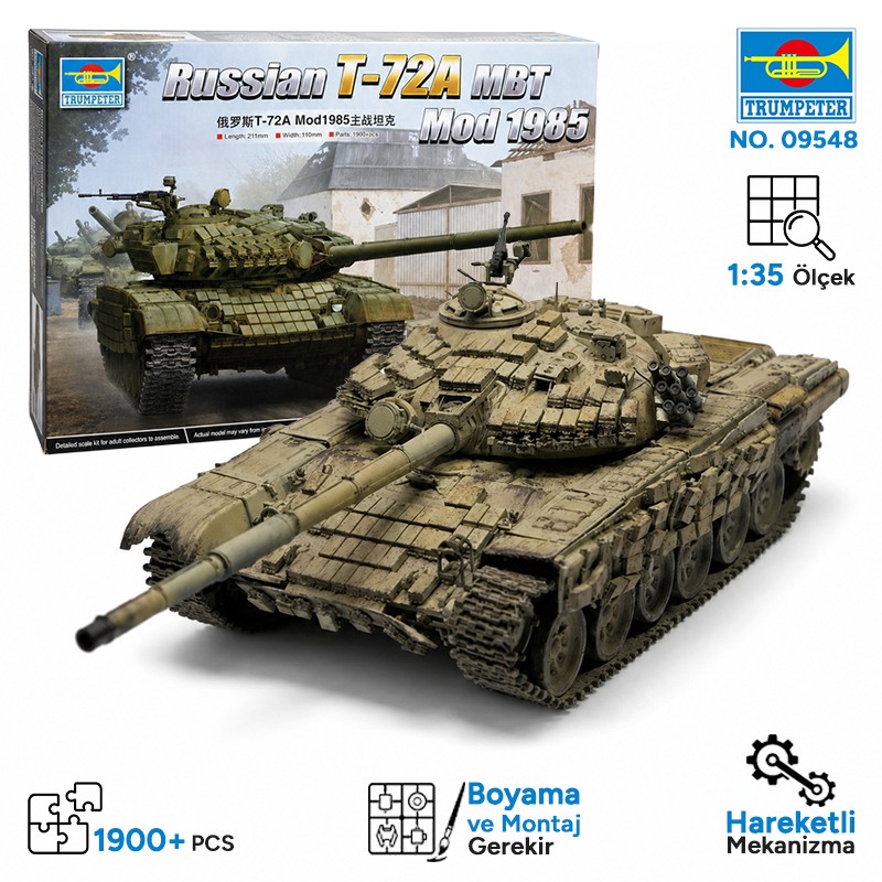 Trumpeter 09548 Russian T-72A Mod1985 MBT Maket Model Kit
