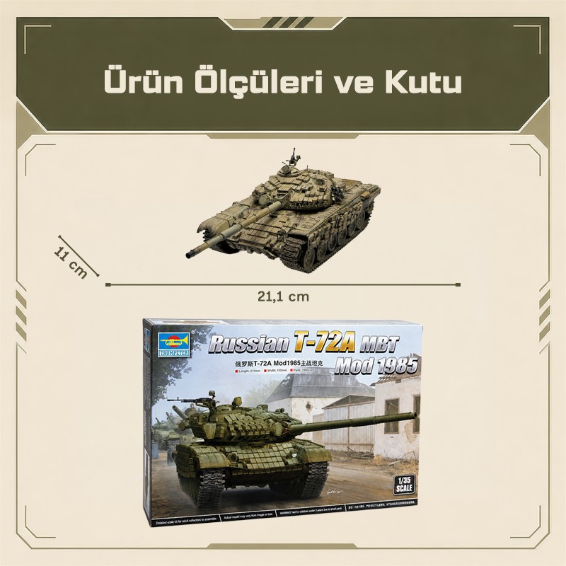 Trumpeter 09548 Russian T-72A Mod1985 MBT Maket Model Kit