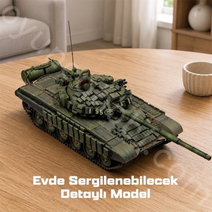 Trumpeter 09555 Russian T-72B1 MBT (w/kontakt-1 reactive armor) Maket Model Kit - Thumbnail