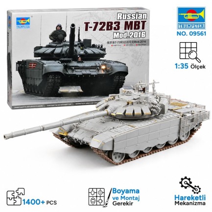 Trumpeter - Trumpeter 09561 Russian T-72B3 MBT Mod.2016 Maket Model Kit