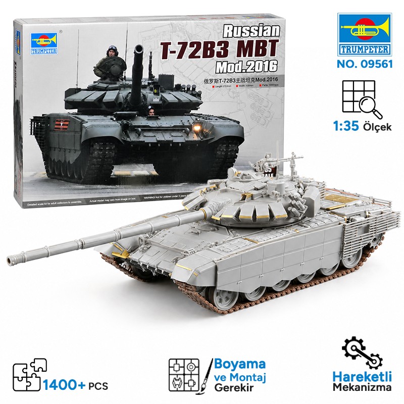 Trumpeter 09561 Russian T-72B3 MBT Mod.2016 Maket Model Kit