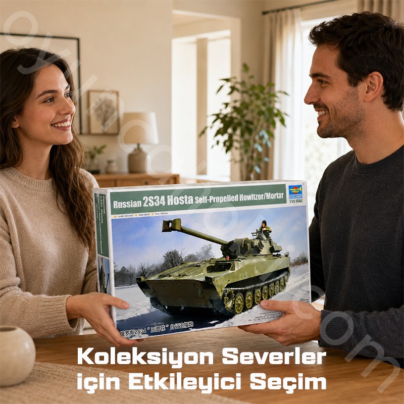 Trumpeter 09562 Russian 2S34 Hosta Self-Propelled Howitzer/Mortar Maket Model Kit