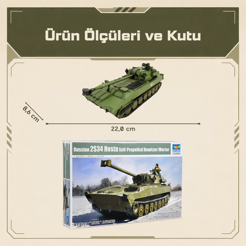 Trumpeter 09562 Russian 2S34 Hosta Self-Propelled Howitzer/Mortar Maket Model Kit
