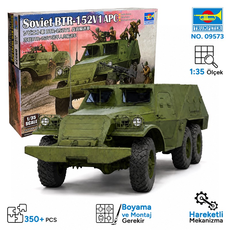 Trumpeter 09573 [Soviet BTR-152V1 APC] Maket Model Kit