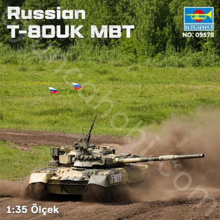 Trumpeter 09578 Russian T-80UK MBT Maket Model Kit - Thumbnail