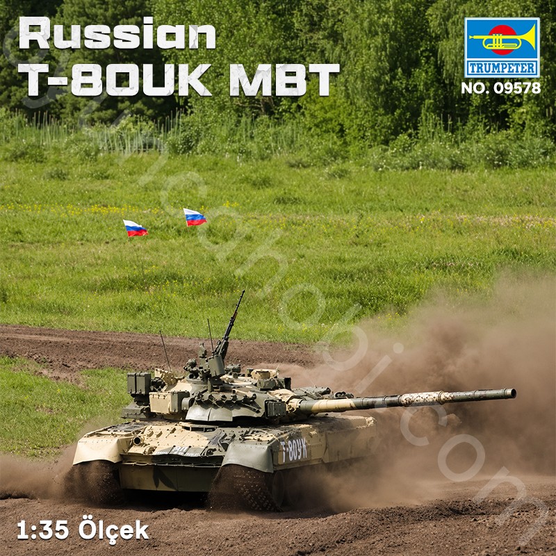 Trumpeter 09578 Russian T-80UK MBT Maket Model Kit