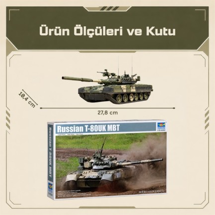 Trumpeter 09578 Russian T-80UK MBT Maket Model Kit - Thumbnail