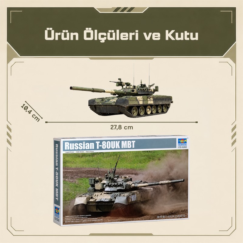Trumpeter 09578 Russian T-80UK MBT Maket Model Kit