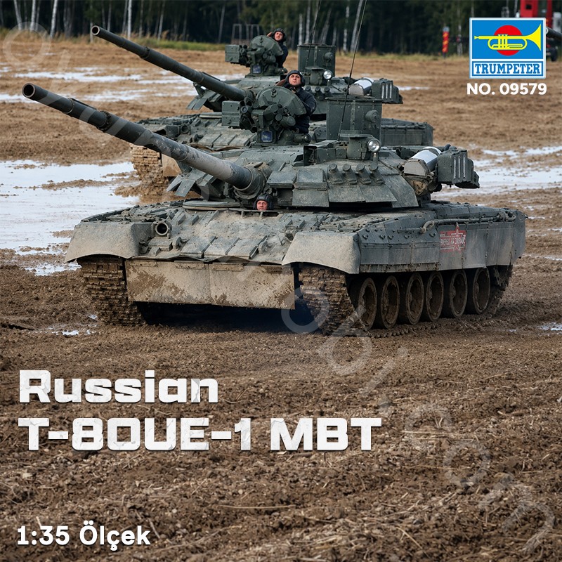 Trumpeter 09579 Russian T-80UE-1 MBT Maket Model Kit