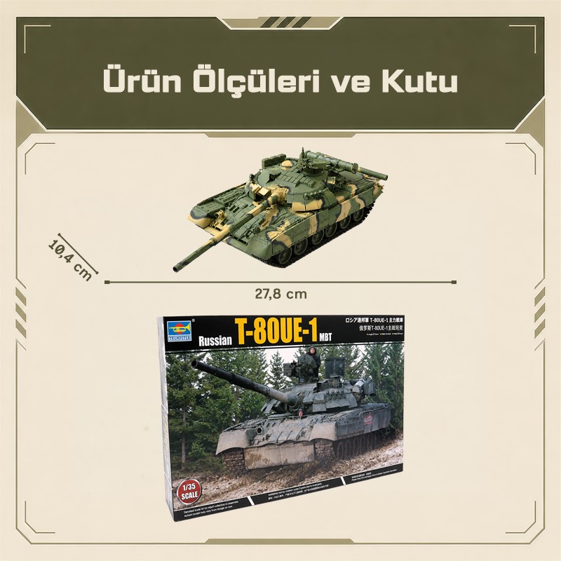 Trumpeter 09579 Russian T-80UE-1 MBT Maket Model Kit