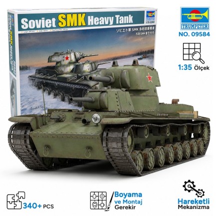 Trumpeter - Trumpeter 09584 Soviet SMK Heavy Tank Maket Model Kit