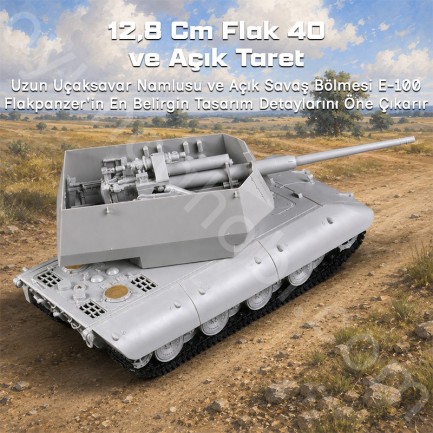 Trumpeter 09585 E-100 Flakpanzer w/12.8cm Flak 40 Maket Model Kit - Thumbnail