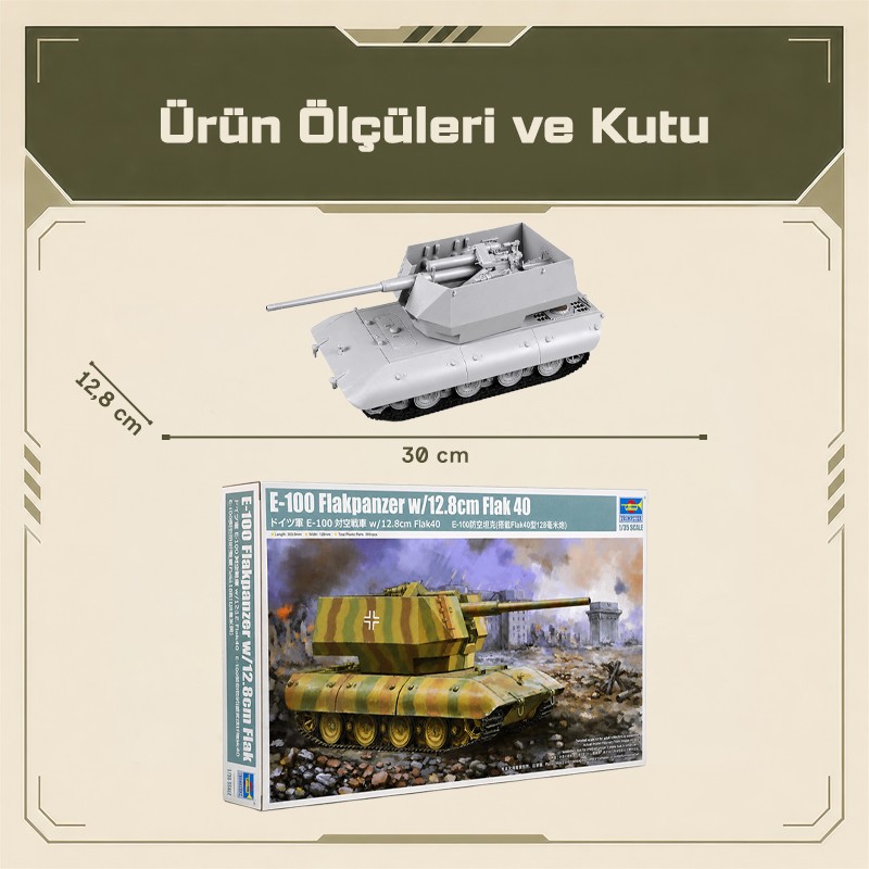 Trumpeter 09585 E-100 Flakpanzer w/12.8cm Flak 40 Maket Model Kit