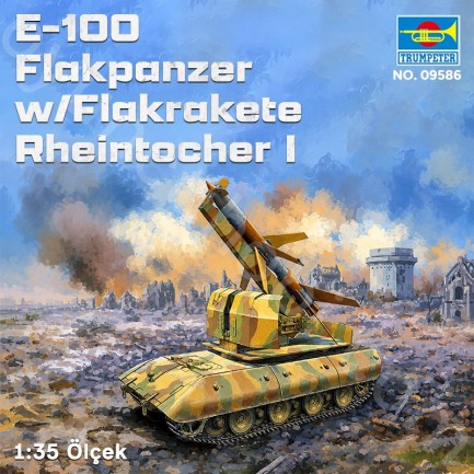 Trumpeter 09586 E-100 Flakpanzer w/Flakrakete Rheintocher I Maket Model Kit - Thumbnail