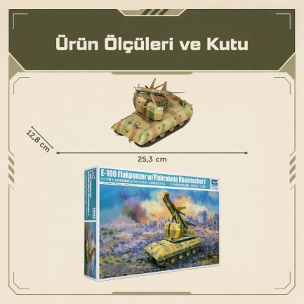 Trumpeter 09586 E-100 Flakpanzer w/Flakrakete Rheintocher I Maket Model Kit - Thumbnail