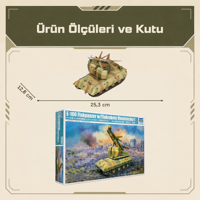 Trumpeter 09586 E-100 Flakpanzer w/Flakrakete Rheintocher I Maket Model Kit