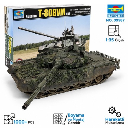 Trumpeter - Trumpeter 09587 Russian T-80BVM MBT Maket Model Kit