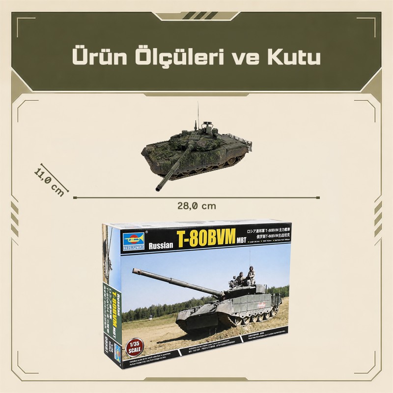 Trumpeter 09587 Russian T-80BVM MBT Maket Model Kit