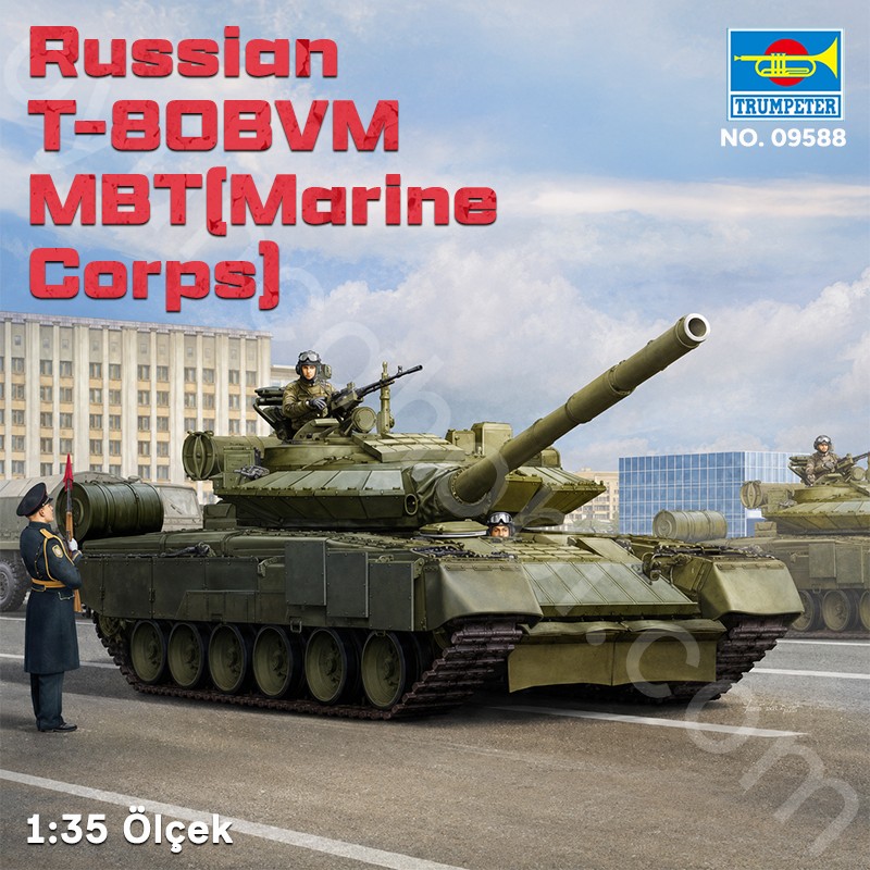 Trumpeter 09588 Russian T-80BVM MBT(Marine Corps) Maket Model Kit