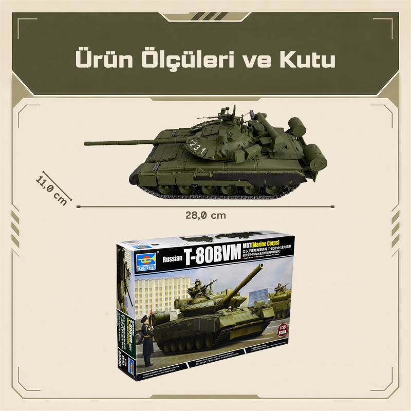 Trumpeter 09588 Russian T-80BVM MBT(Marine Corps) Maket Model Kit