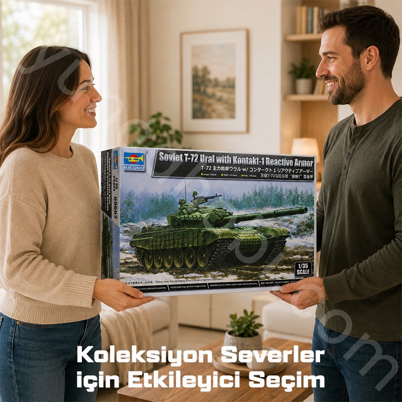 Trumpeter 09602 Soviet T-72 Ural with Kontakt-1 Reactive Armor Maket Model Kit