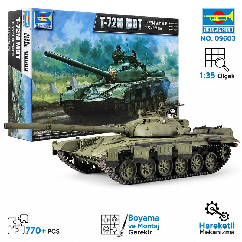 Trumpeter 09603 T-72M MBT Maket Model Kit