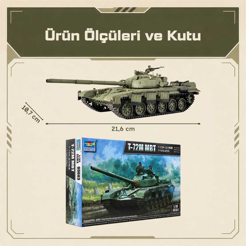 Trumpeter 09603 T-72M MBT Maket Model Kit