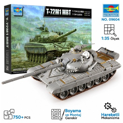 Trumpeter - Trumpeter 09604 T-72M1 MBT Maket Model Kit