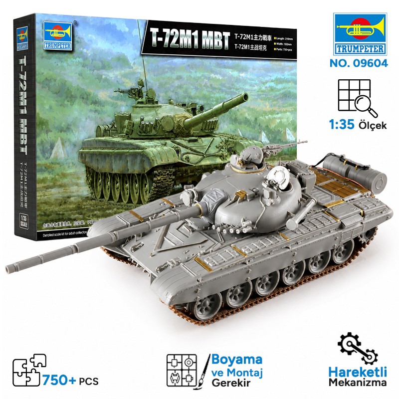 Trumpeter 09604 T-72M1 MBT Maket Model Kit