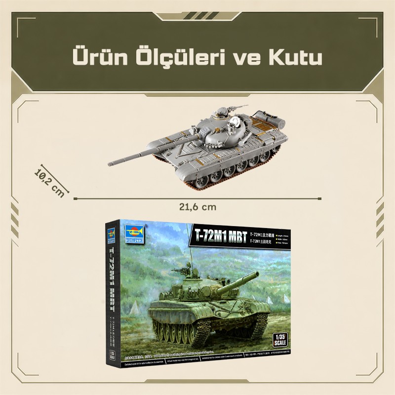 Trumpeter 09604 T-72M1 MBT Maket Model Kit