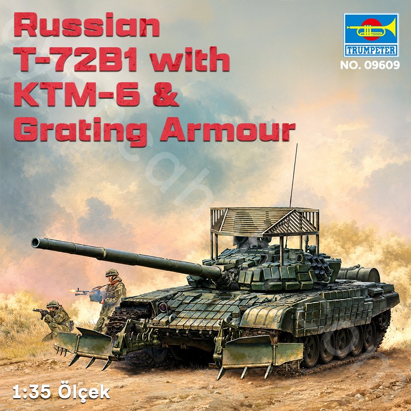 Trumpeter 09609 Russian T-72B1 with KTM-6 |*| Grating Armour Maket Model Kit