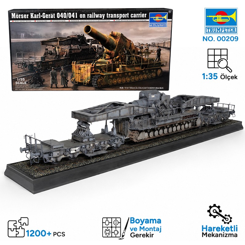 Trumpeter Morser Karl-railway transport carrier Maket Model Kit