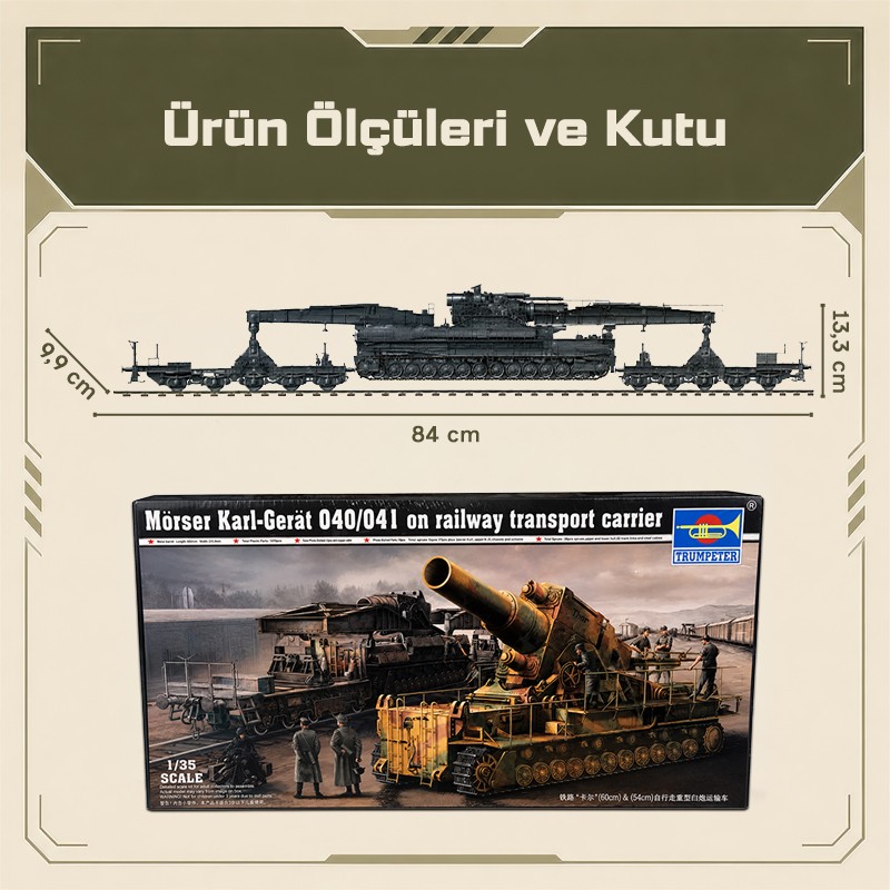 Trumpeter Morser Karl-railway transport carrier Maket Model Kit