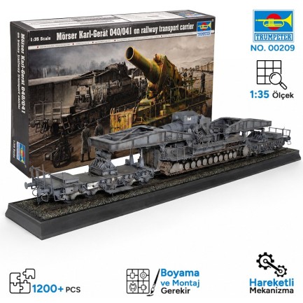 Trumpeter - Trumpeter Morser Karl-railway transport carrier Maket Model Kit