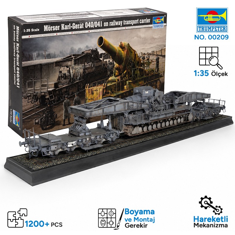 Trumpeter Morser Karl-railway transport carrier Maket Model Kit