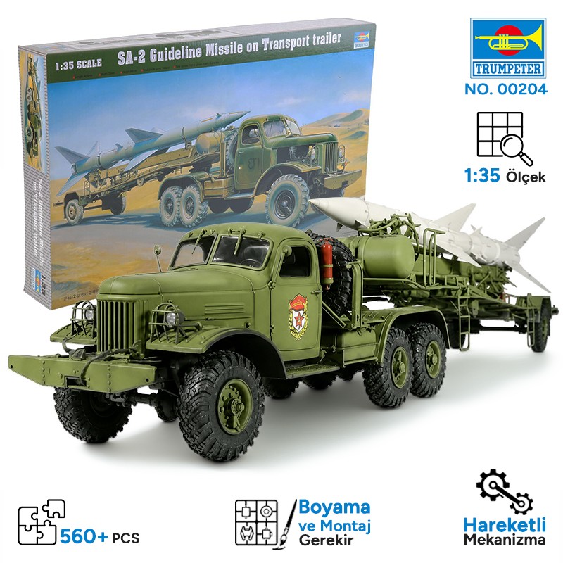 Trumpeter Sam-2 Missile with Loading Cabin Maket Model Kit
