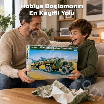 Trumpeter Sam-2 Missile with Loading Cabin Maket Model Kit - Thumbnail