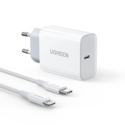 Ugreen - Ugreen 20W PD Şarj Cihazı ve PD to Lightning iPhone Data Şarj Kablosu 1 Met