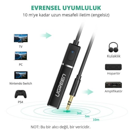 Ugreen 3.5mm Bluetooth Verici Transmitter - Thumbnail