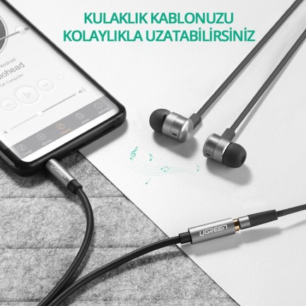 Ugreen 3.5mm Jack Ses Aux Uzatma Kablosu 1.5 Metre - Thumbnail