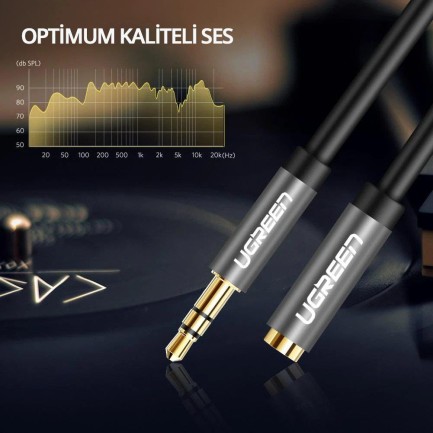 Ugreen 3.5mm Jack Ses Aux Uzatma Kablosu 1.5 Metre - Thumbnail