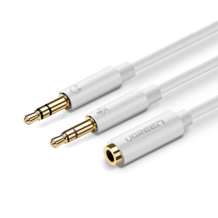Ugreen - Ugreen 3.5mm Kulaklık ve Mikrofon Birleştirici Y Kablo Beyaz