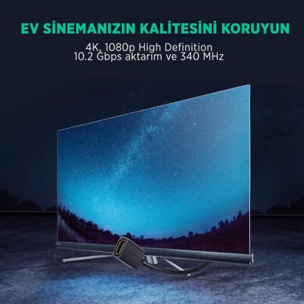 Ugreen 4K HDMI Dişi Erkek Uzatma Kablosu 1 Metre - Thumbnail