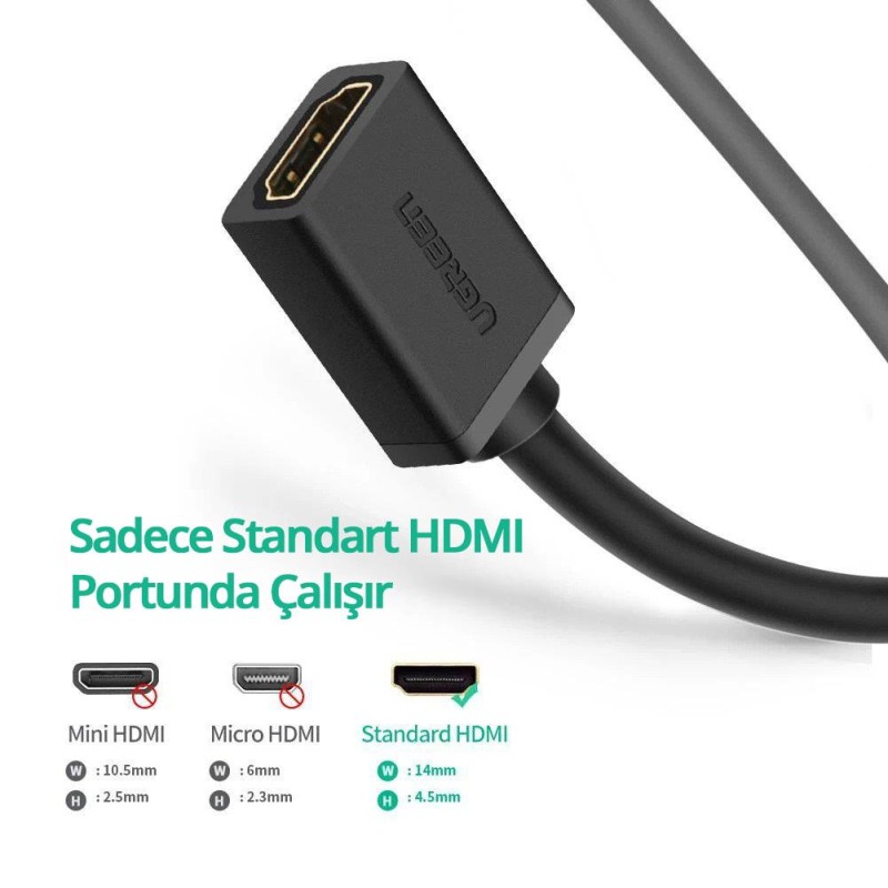 Ugreen 4K HDMI Dişi Erkek Uzatma Kablosu 2 Metre